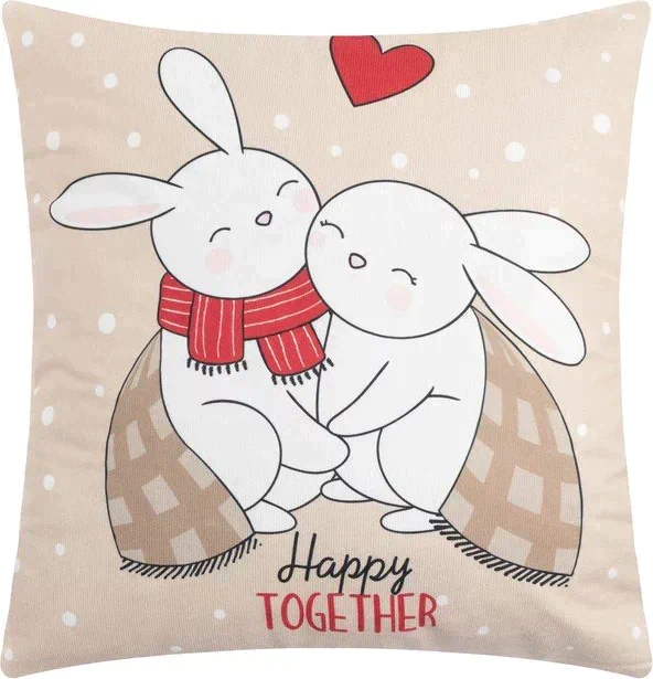 Наволочка на подушку Этель "Happy together", 40*40 см, 100 п/э, велюр