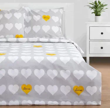 Постельное белье Этель дуэт "Heart" 143*215см-2шт,220*240см,70*70см-2шт