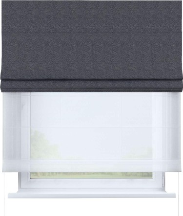 Римская штора «Кортин» день-ночь, ткань софт однотонный графит