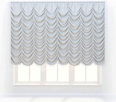 Французская штора «Кортин», ткань вельвет дымчато-белый