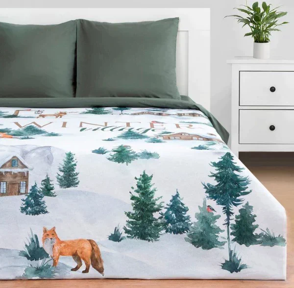 Постельное бельё "Этель" 2 сп Winter village 175*215 см, 200*220 см, 70*70 см - 2 шт, бязь 125гр/м2
