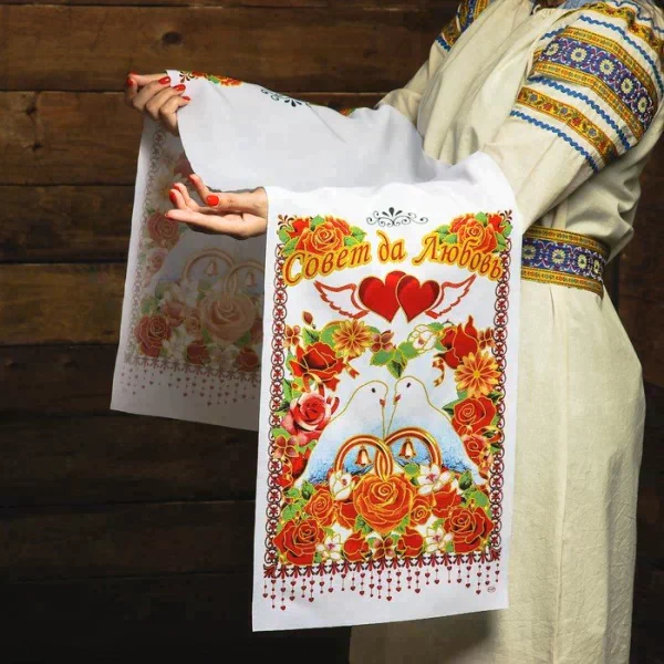 Рушник «Совет да любовь! Сердца», 150х36 см