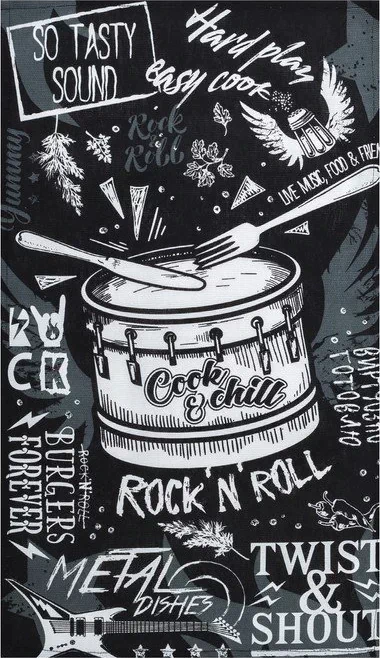 Кухонный набор Rock'n'roll: фартук, прихватка, полотенце