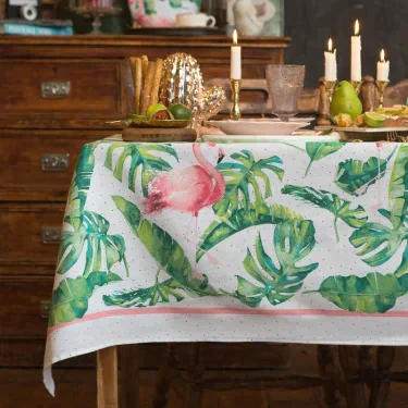 Скатерть "Доляна" Tropical kitchen 220х144 см, 100% хлопок, 164 г/м2