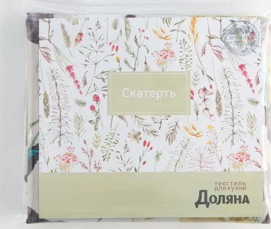 Скатерть Доляна Bloom 150*220 +/- 2 см, 100% п/э