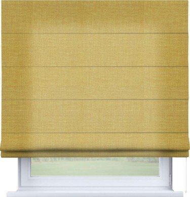 Римская штора «Кортин» для проема, ткань лён горчичный