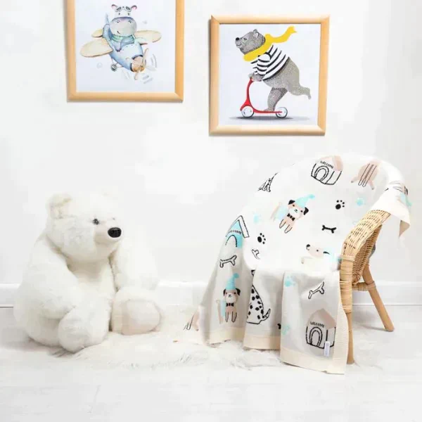 Вязаный плед «Крошка Я» Happy dogs, 90х90 см