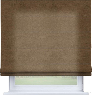 Римская штора «Кортин» для проема, ткань софт однотонный бронзовый