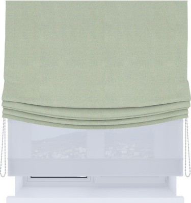 Римская штора «Кортин», день-ночь с мягкими складками, блэкаут однотонный светло-серый