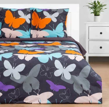 Постельное бельё Этель 1.5 сп Butterflies 143х215 см, 150х214 см, 70х70 см - 2 шт