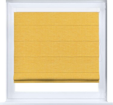Римская штора «Кортин» кассетная, ткань лён желтый