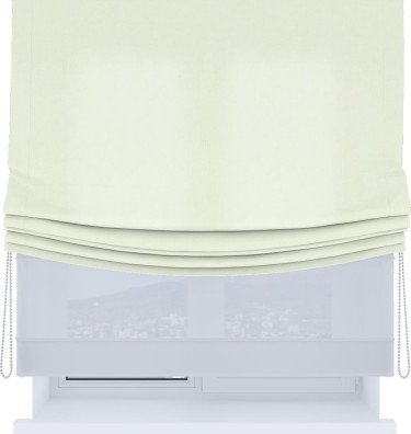 Римская штора «Кортин», канвас сливочный, день-ночь с мягкими складками