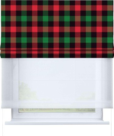 Римская штора «Кортин» день-ночь «Красочная клетка»