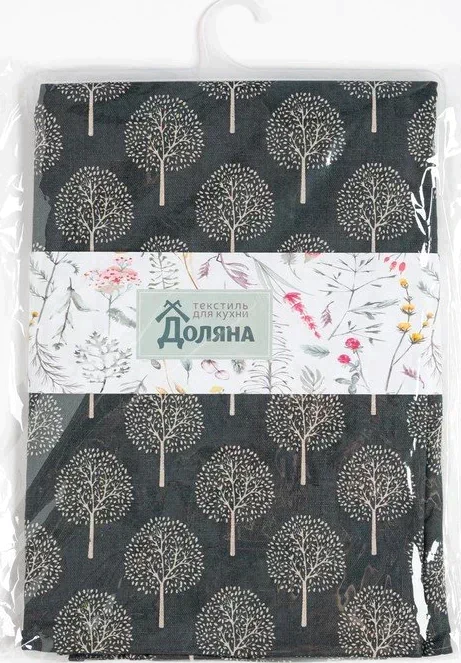 Скатерть Доляна 145х145см, Лиственный лес, 100%пэ, рогожка 200 гр/м