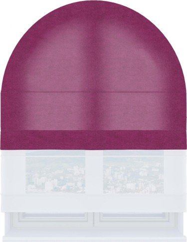 Римская штора «Кортин» день-ночь для арочного проёма, ткань вельвет фиолетовый