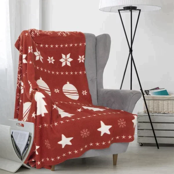 Плед Экономь и Я «Новогодние игрушки» 150х180см, пл.160 г/м2, 100% п/э