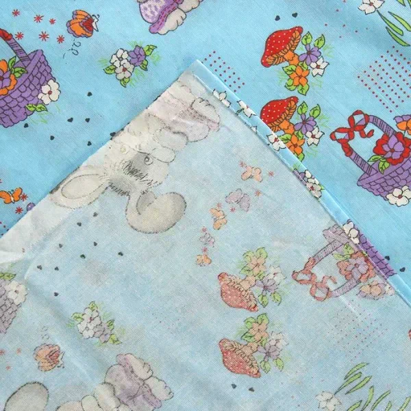 Детское постельное бельё BABY "Лесная сказка", цвет голубой, 112х147 см, 110х150 см, 60х60 см, бязь 142 гр/м