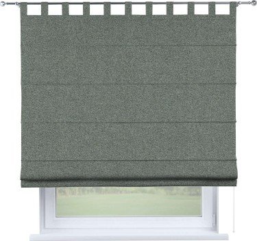 Римская штора на петлях «Кортин», ткань лён блэкаут, серый