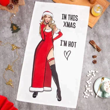 Новогоднее полотенце "Этель" I'm hot 40х73см, 100% хл, саржа 190 гр/м2
