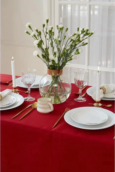 Скатерть "Этель" Shine 150*300 +/-3см, цв.бордовый, пл. 192 г/м2, хл с ВГМО
