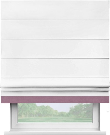 Римская штора «Кортин» с кантом Джестер, для проема, ткань вельвет белоснежный