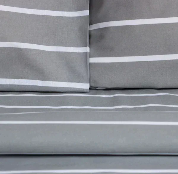 Постельное бельё Этель 1.5сп Gray stripes 143х215см,150х214см,70х70см-2 шт, 100% хлопок,поплин