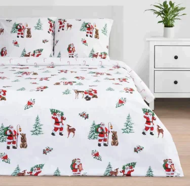Постельное белье "Этель" 1.5 сп Новогодний лес 143*215 см, 150*214 см, 70*70 см - 2 шт