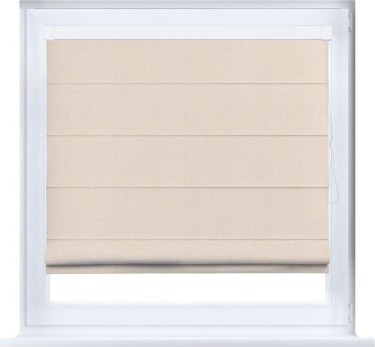 Римская штора «Кортин» кассетная, ткань блэкаут с блеском розовая пудра