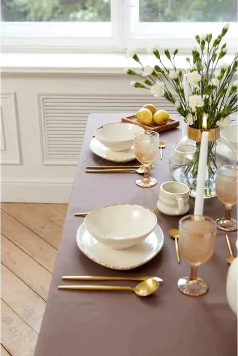 Скатерть "Этель" Elegance 150*220 +/-3см, цв.кофейный, пл. 192 г/м2, хл с ВГМО