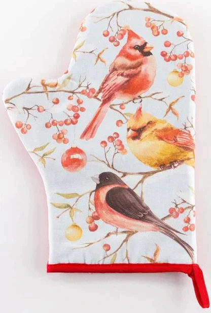 Варежка-прихватка "Winter birds" 20х28см, саржа, 100% х/л, ватин 250г/м2