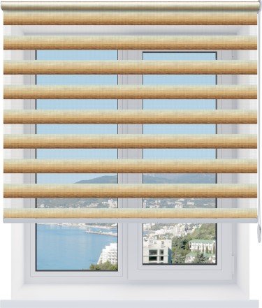 Рулонная штора День-ночь Torino светло-коричневый, размеры от 20 до 120 см