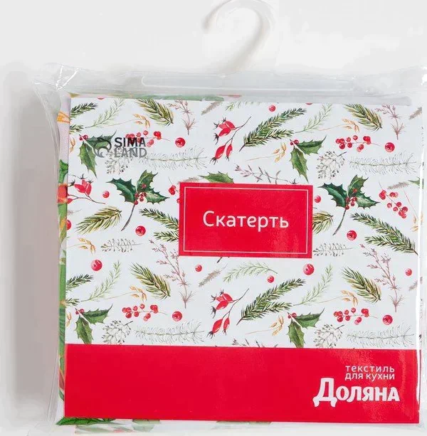 Скатерть Доляна «Праздничный узор» 145х180 см, 100% п/э