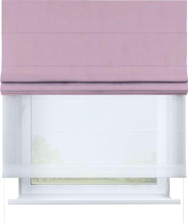 Римская штора «Кортин» день-ночь, ткань pipa блэкаут розовый