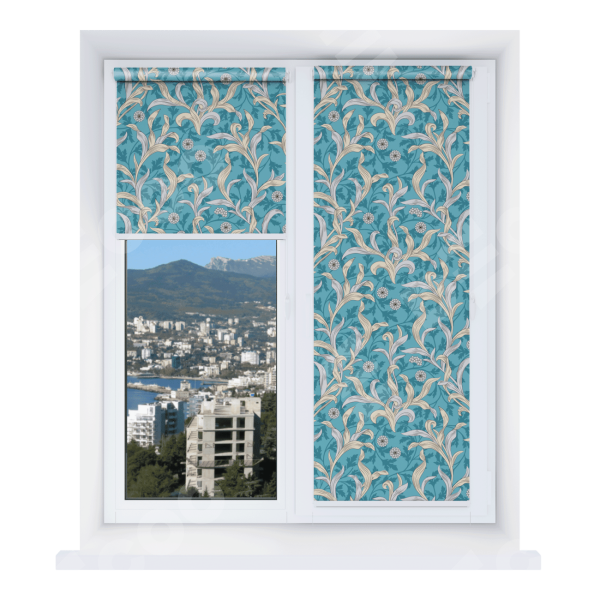 Рулонная штора Мини с принтом Винтажные листья