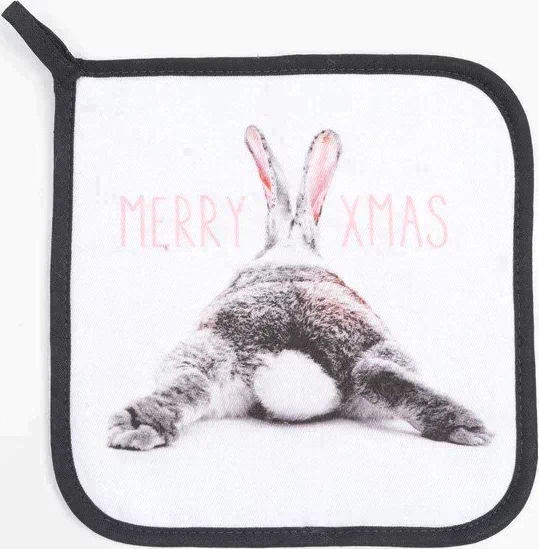 Прихватка «Merry xmas» 19х19 см, саржа, 100% х/л, ватин 250 г/м2