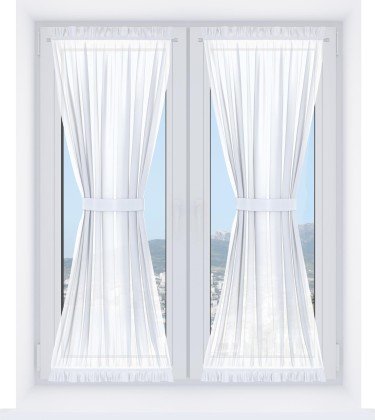 Штора песочные часы «Кортин» однотонная белоснежная