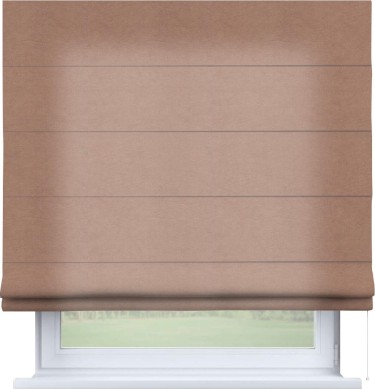 Римская штора «Кортин» для проема, ткань вельвет брусничный джем