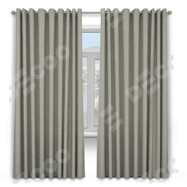 Шторы на люверсах ткань твид блэкаут, светло-серый
