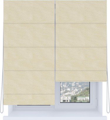 Римская штора «Кортин», система «Комфорт», лён димаут бежевый
