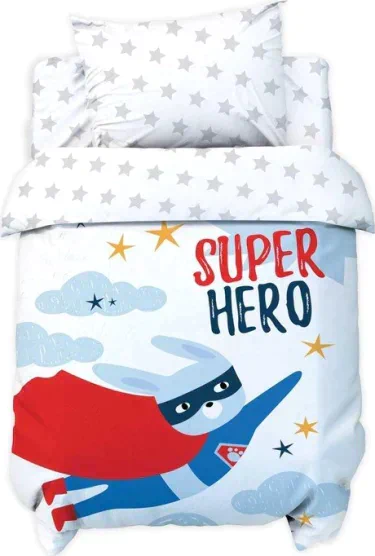 Постельное бельё детское Крошка Я "Super hero", 112х147 см, 60х120+20 см, 40х60 см, 100% хлопок