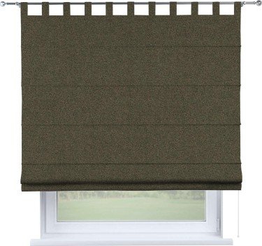 Римская штора на петлях «Кортин», ткань лён блэкаут, коричневый