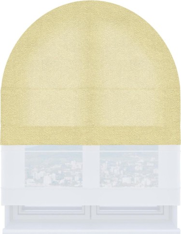 Римская штора «Кортин» день-ночь для арочного проёма, ткань софт однотонный молочный