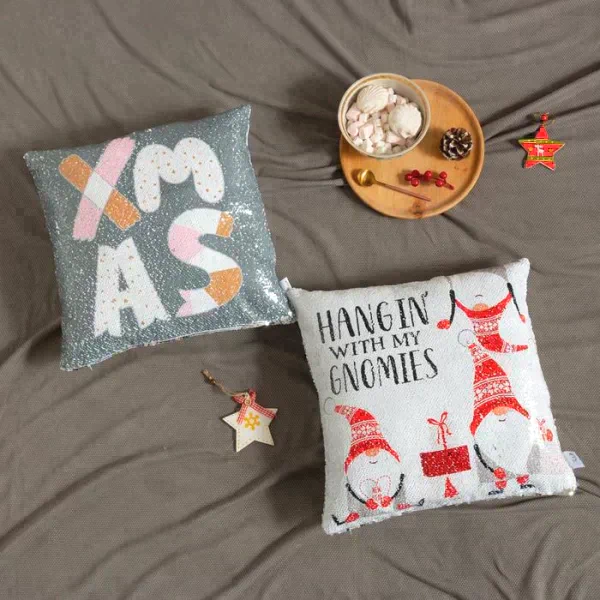 Наволочка с пайетками Этель "XMAS" 40х40 см, 100% п/э