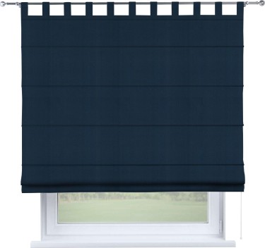 Римская штора на петлях «Кортин», ткань блэкаут однотонный, синий