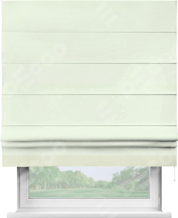 Римская штора «Кортин» с кантом Джестер, для проема, ткань вельвет кремовый