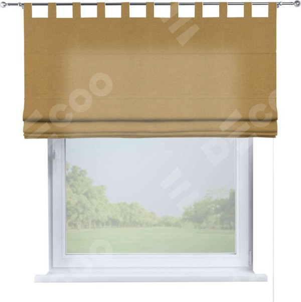 Римская штора на петлях «Кортин», ткань вельвет горчица