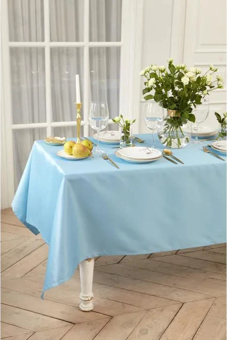 Скатерть Этель Elegance 150*110 +/-3см, цв.серо-синий, пл. 192 г/м2, хл с ВГМО