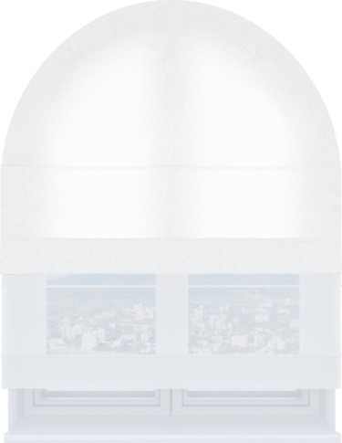 Римская штора «Кортин» день-ночь для арочного проёма, ткань вельвет белоснежный