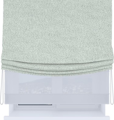 Римская штора «Кортин», день-ночь с мягкими складками, лён блэкаут белый