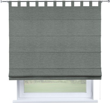 Римская штора на петлях «Кортин», ткань твид блэкаут, серый
